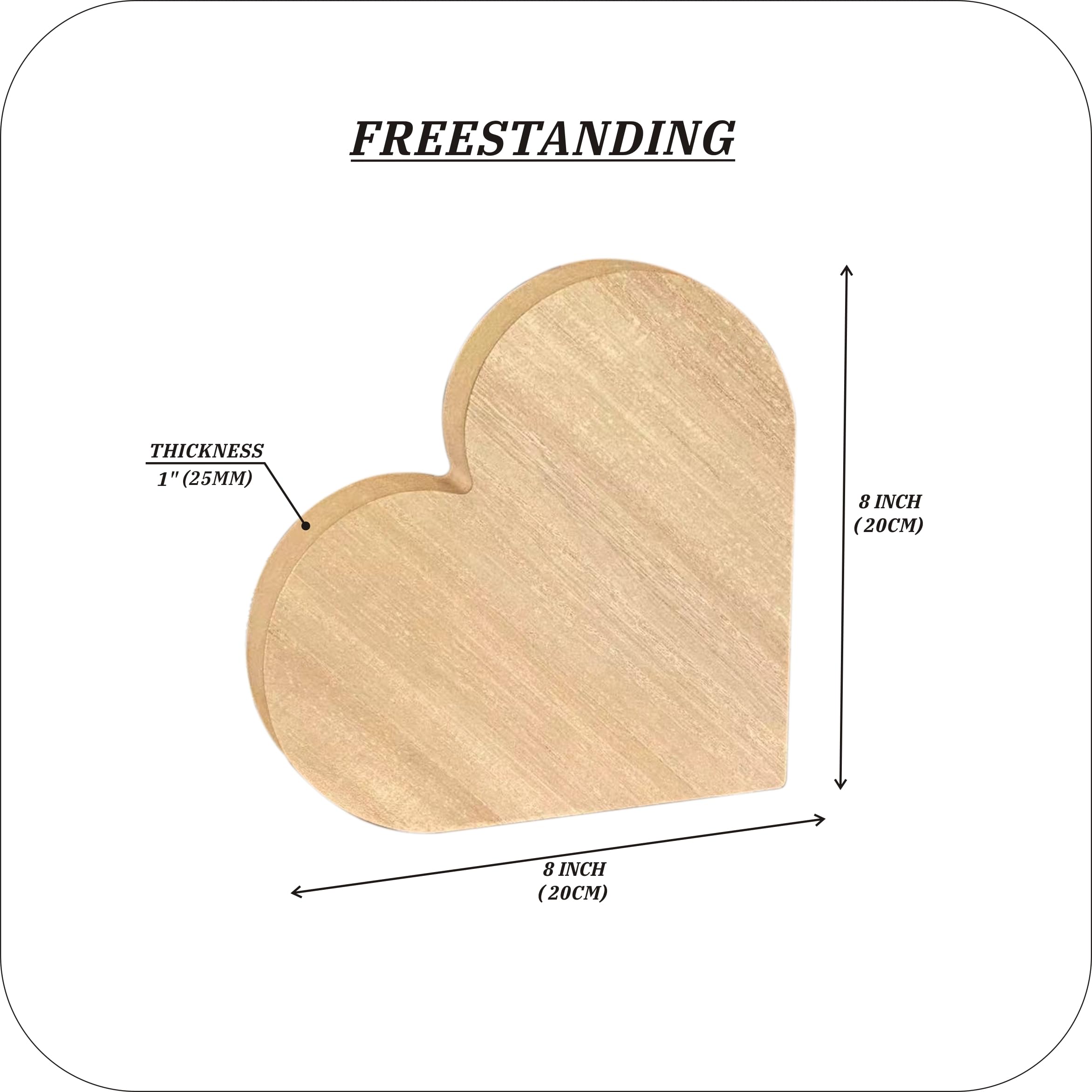 Amazon.co.jp: 8インチ 4個パック 厚い木製ハート クラフト用 自立型